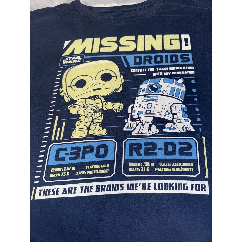 Funko Pop Star Wars T Shirt C-3PO R2-D2 Size Large L